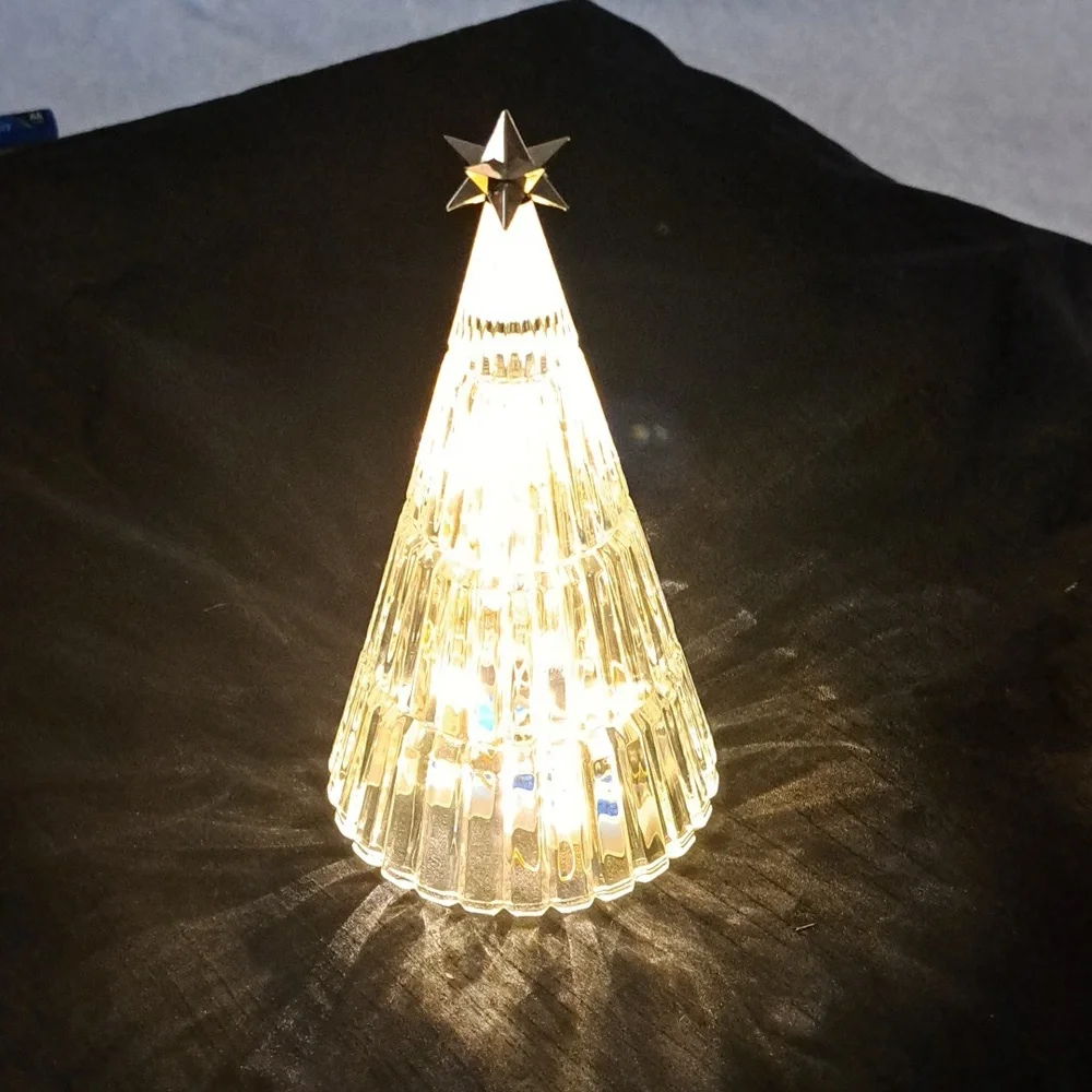 Vintage 1990 Avon Crystal Holiday Tabletop Christmas Tree